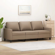 Divano a 3 Posti-Sofa 3 Posti Cappuccino 180 cm in Similpelle 208506