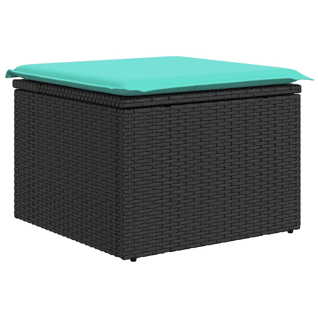 Set Divani da Giardino con Cuscini 7pz Nero Polyrattan 3327508