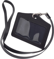 ID-kaarthouder robusto - ideale per badge - 1 pezzo - nero - pelle