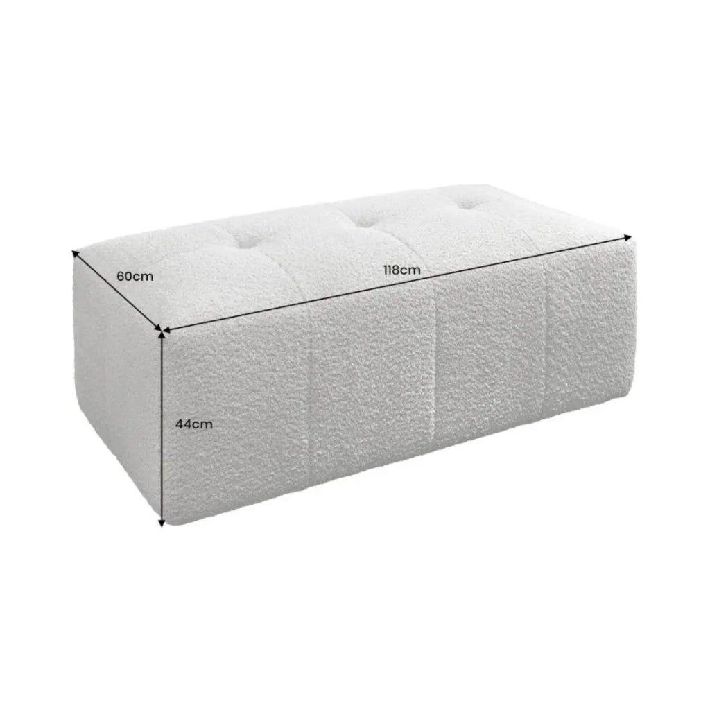 Pouf IMPERIA grigio – Pouf classico in tessuto bouclé