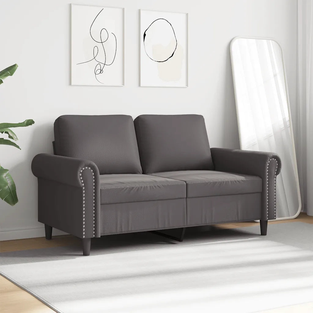 Divano a 2 Posti-Sofa 2 Posti Grigio 120 cm in Similpelle 584028