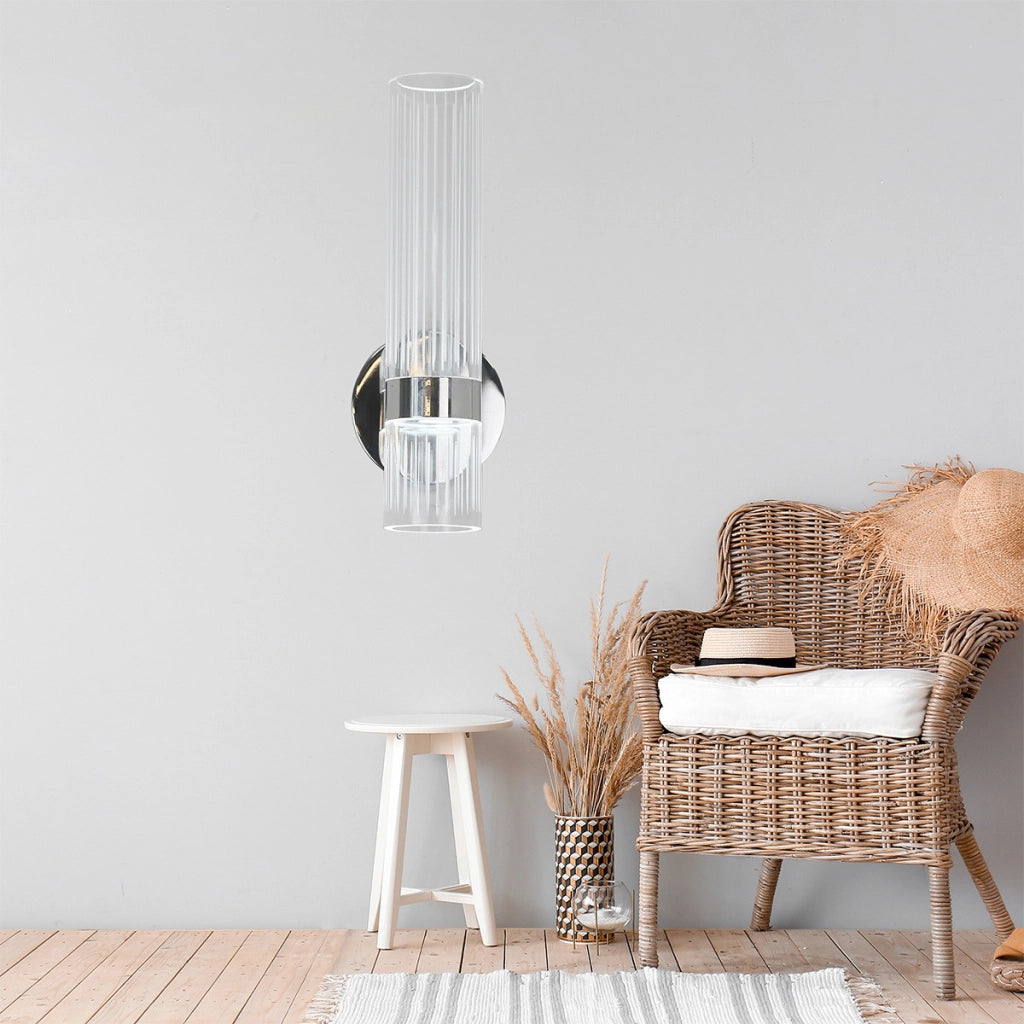 Applique Ambiente cromo tubo acrilico verticale LED CCT 18W