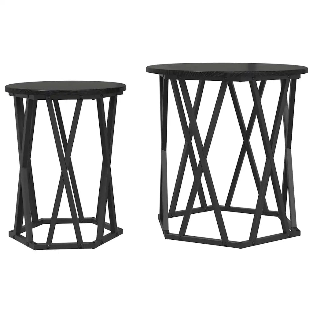 Tavolino da salotto 2 pcs Rovere Nero 868261