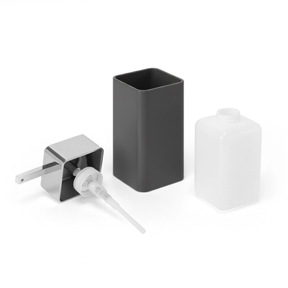 Set accessori bagno completo da 4 pezzi in plastica grigio e cromo Star