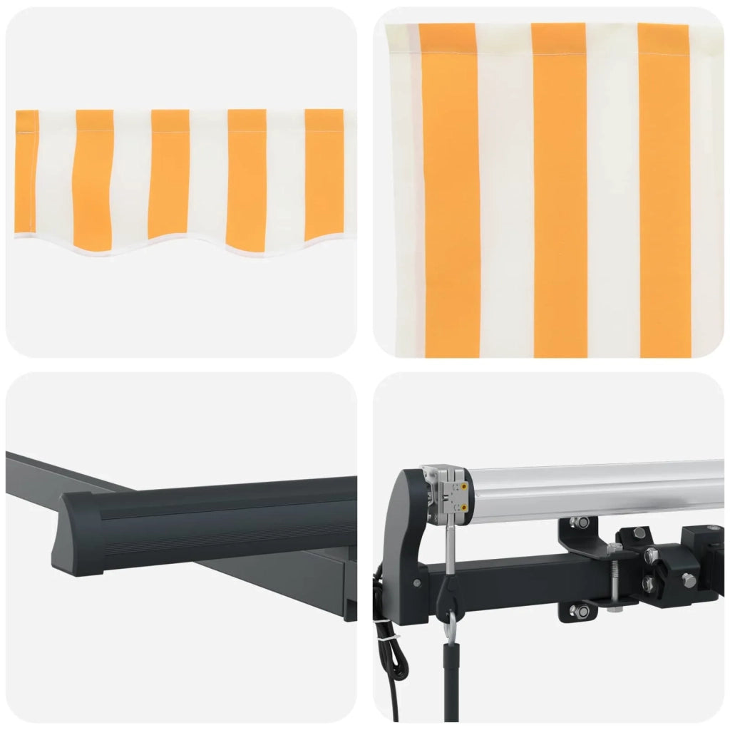 Tenda retrattile-Tenda parasole per balcone Giallo 350 x 200 cm Tessuto 806982
