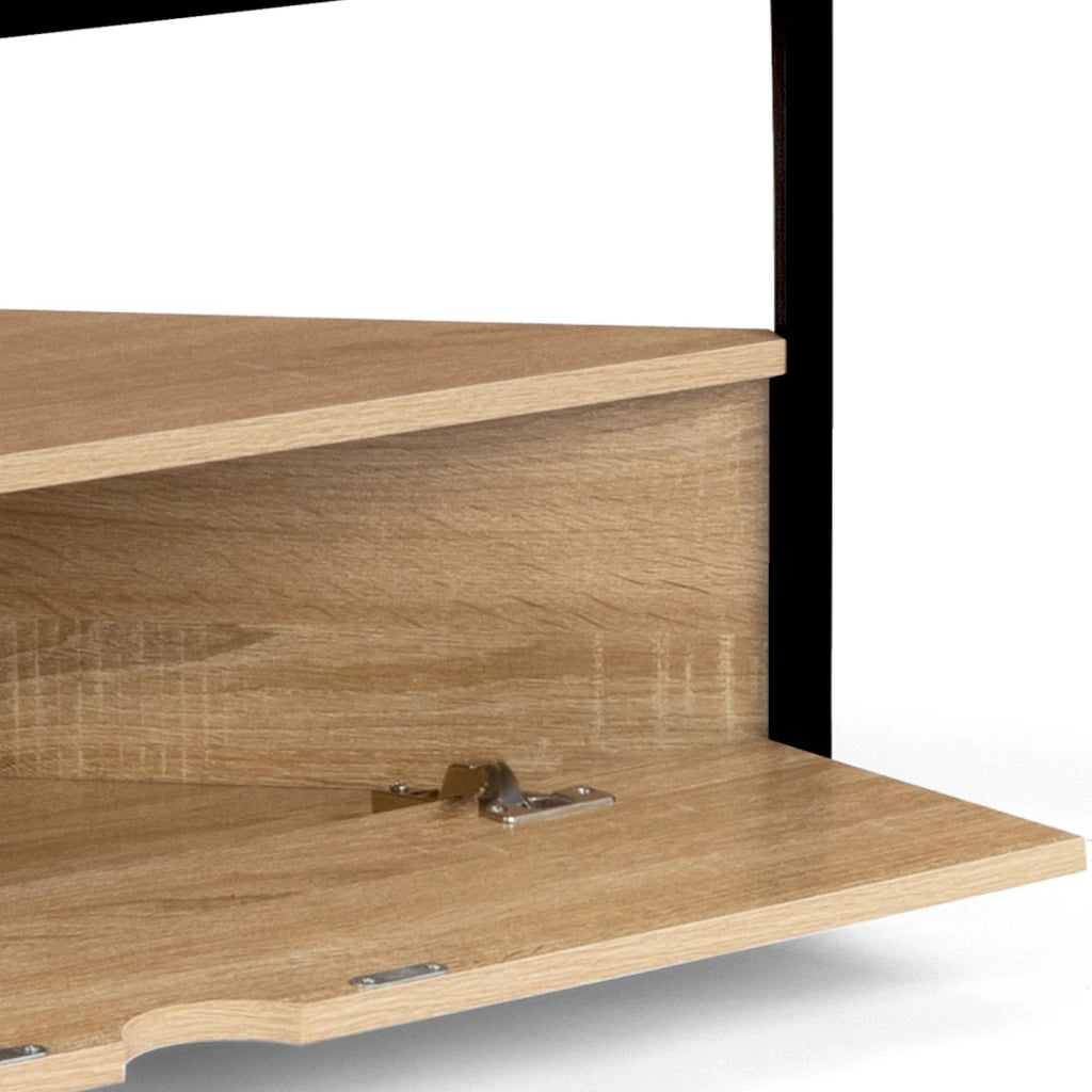 IDMarket - DETROIT Mobile TV angolare da 100 cm con armadio dal design industriale