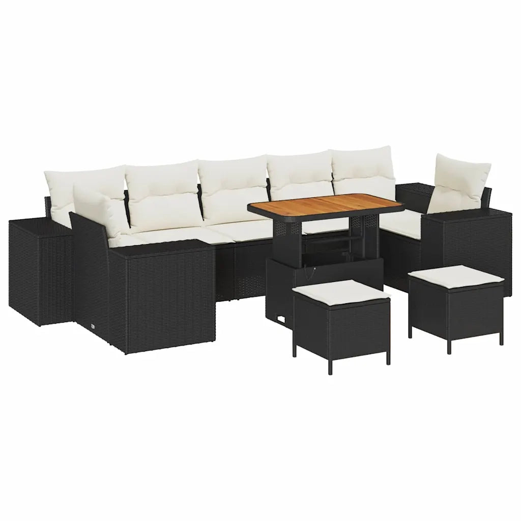 Set Divano da Giardino 10 pcs Nero polyrattan 3361990