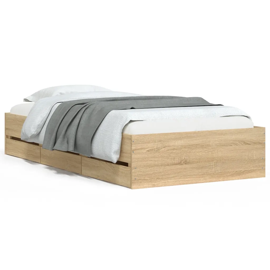 Giroletto Cassetti Rovere Sonoma 90x200 cm Legno Multistrato 3207296