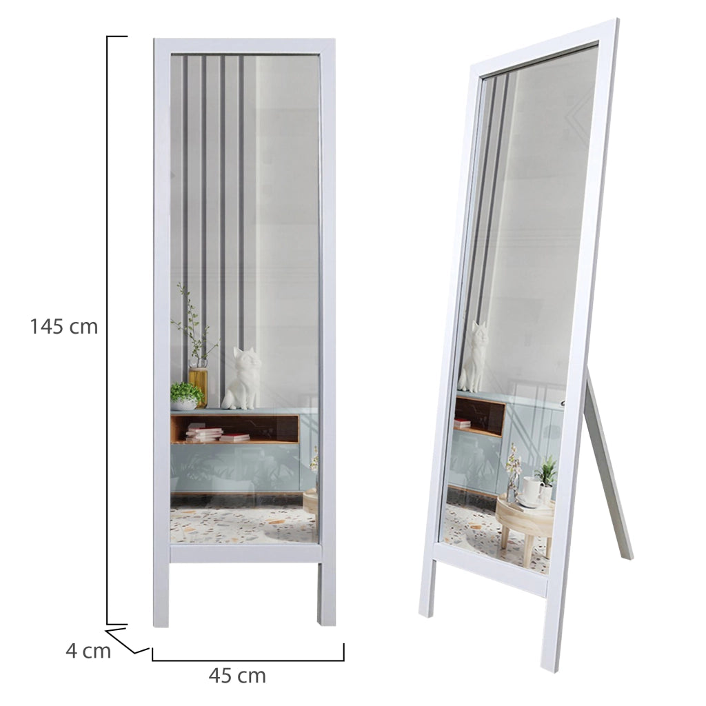 Crea, Specchio Forma Rettangolare, 45x145h cm Bianco