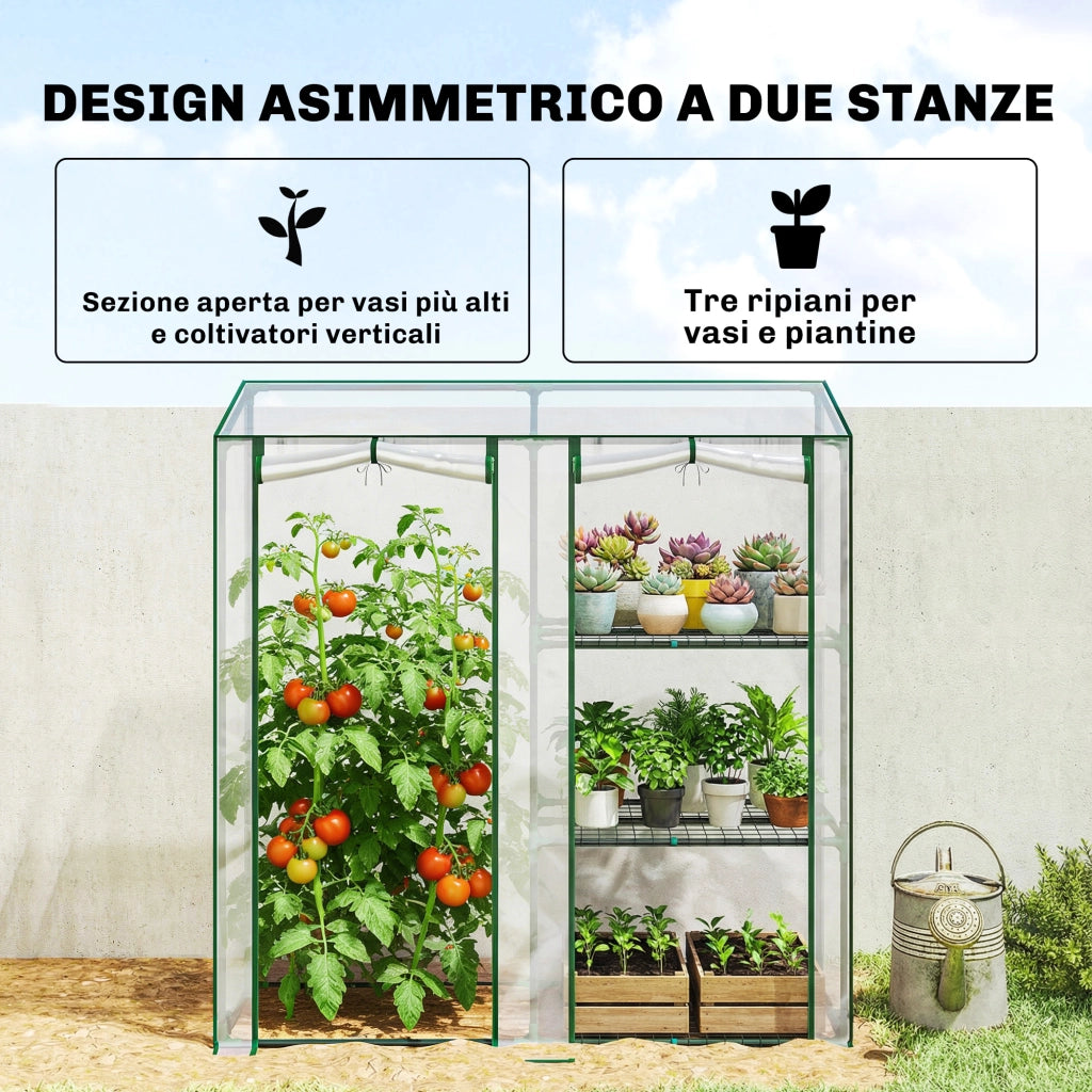 Serra Verticale 3 Ripiani ¨C Minimal ¨C Verde Scuro 143x45x151 cm
