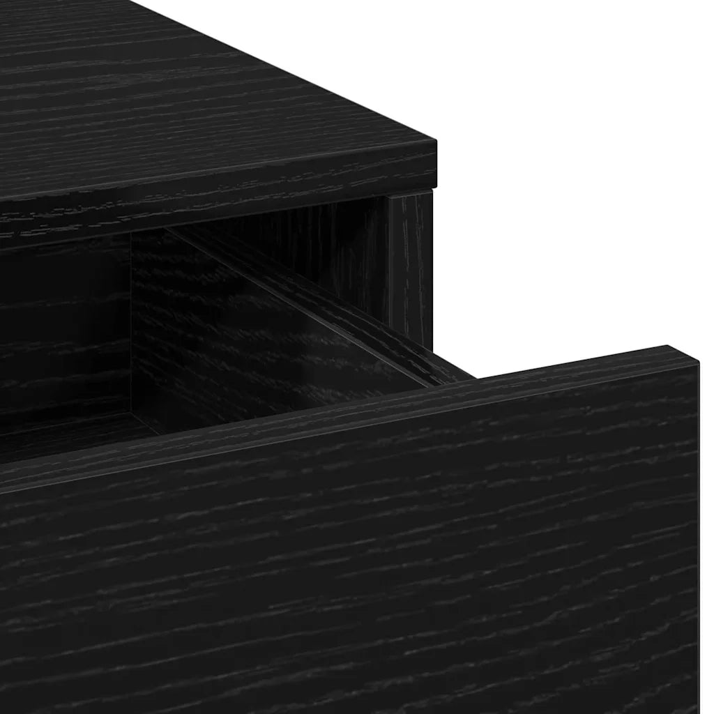 Set da tavolo da trucco con LED con cassetto 3 pcs Rovere Nero 3334282