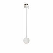 Lampada a Sospensione Sferica Bora 8,5W 36º 2700K Bianco Opaco - Faretto LED da Soffitto ad Alta Resa Cromatica CRI>93 - Beneito & Faure