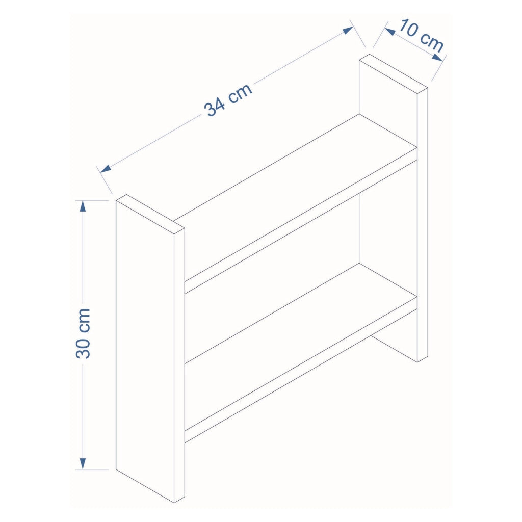 Morfasso, Mensola 2 Ripiani, 34x10x30h cm Marrone Noce