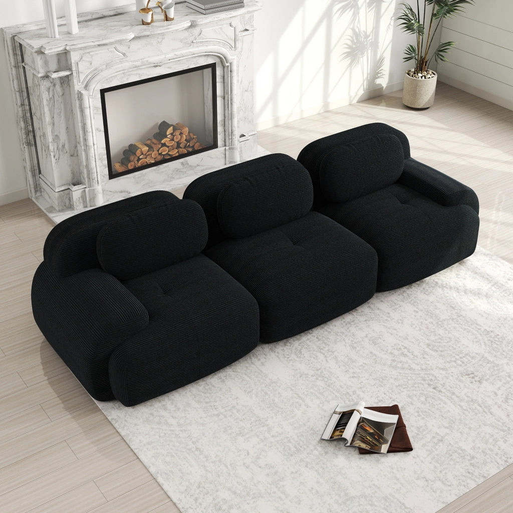 Sofa 3 posti in velluto - Zephmum - Modulare, antiscivolo, senza montaggio