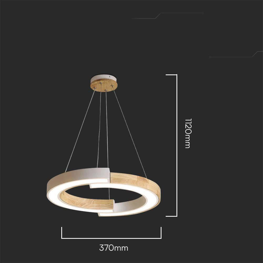 Lampada a sospensione LED V-TAC 32W 4000K legno bianca