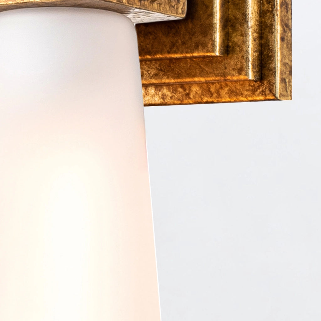 Applique Art Déco oro con vetro opale E27 Elstead Kristy