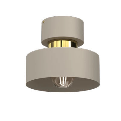 Plafoniera rotonda crema oro Marti 1 luce E27 Luminex