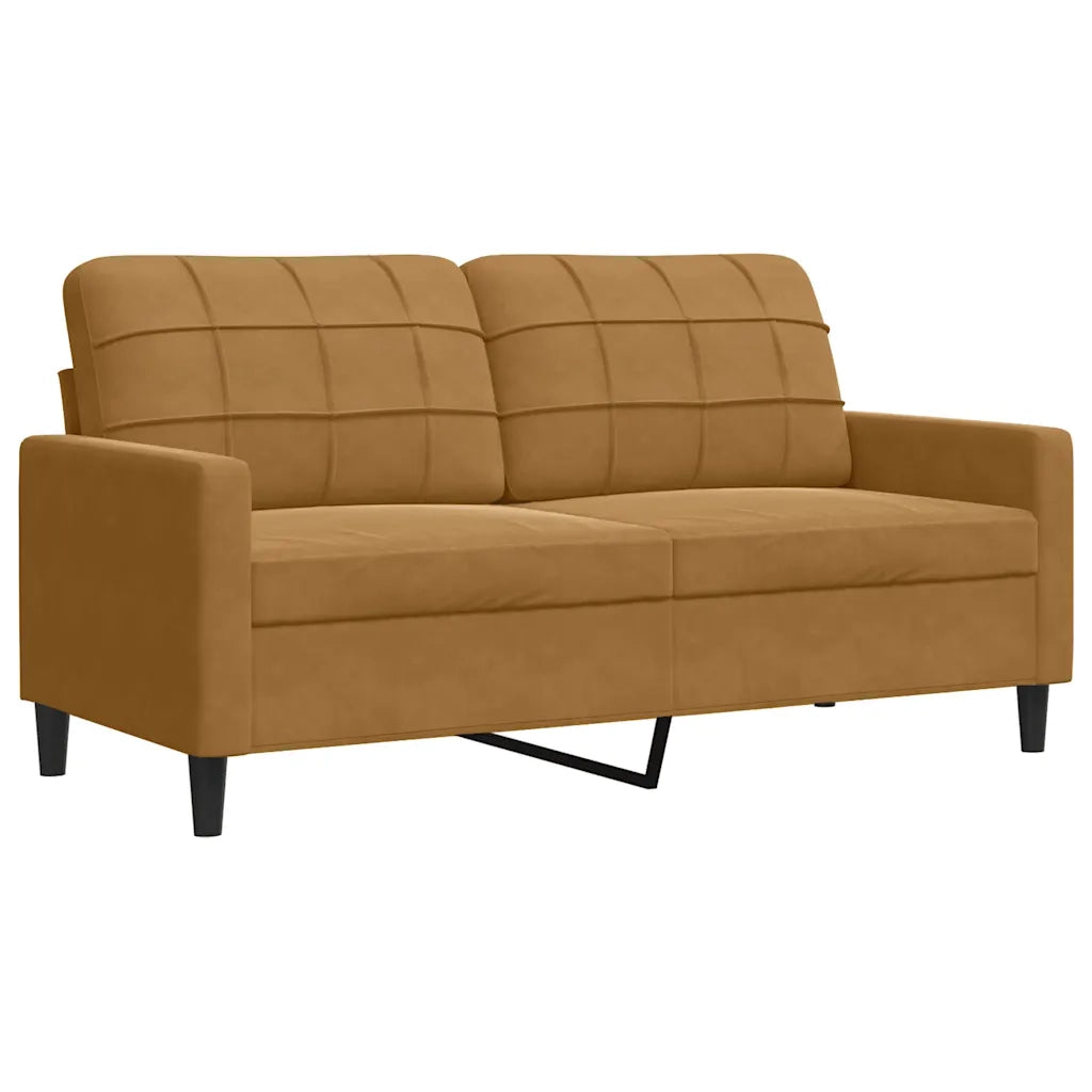 Set di Divani 3 pz con Cuscini e Rinforzi Marrone in Velluto 3278458