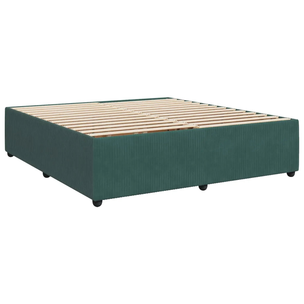 Letto box spring con materasso Verde Scuro 200 x 200 cm Velluto 3453206