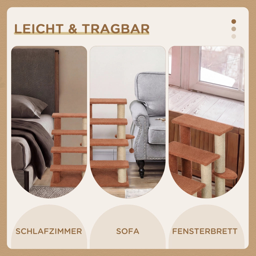 Scaletta per Gatti 4 Livelli ¨C Minimal ¨C 60x40x64 cm Marrone