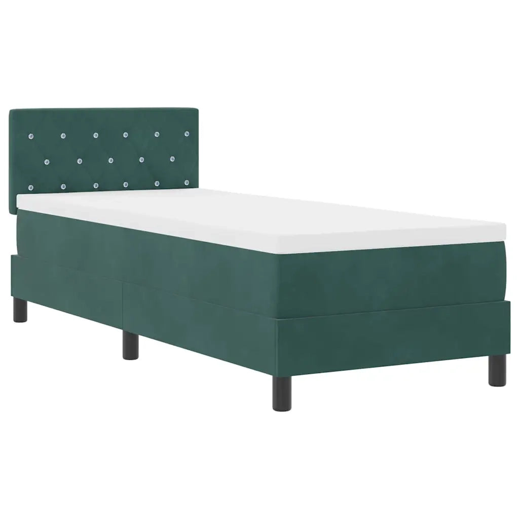 Letto a Sorgente LED con led Verde Scuro 80 x 200 cm Velluto