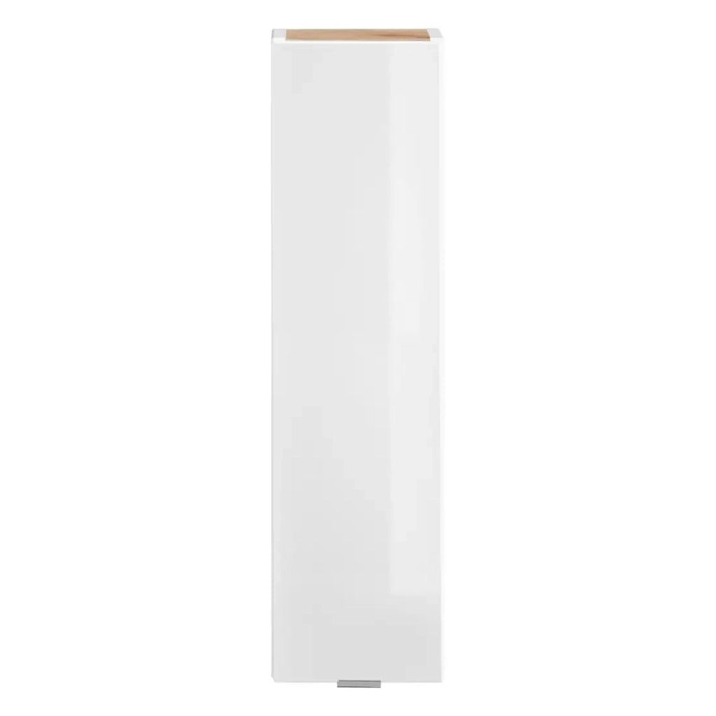 Mobile da parete NALYA 75 cm – Bianco lucido e rovere chiaro – Elemento murale compatto