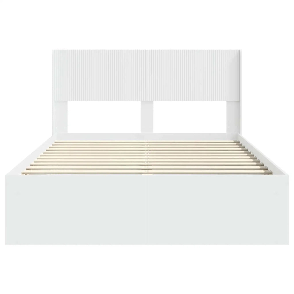 Struttura del letto con stoccaggio e testata Bianco 3414227