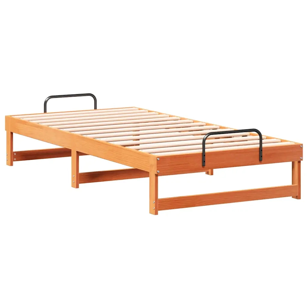 Struttura del letto-Giroletto Marrone 90 x 190 cm Pino massello 444175