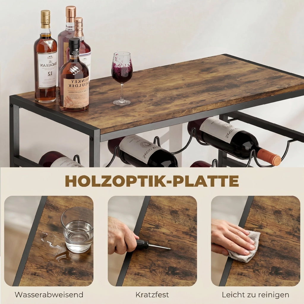 Scaffale per Bottiglie ¨C zephmum ¨C 59x30x88.5 cm Rustico Marrone