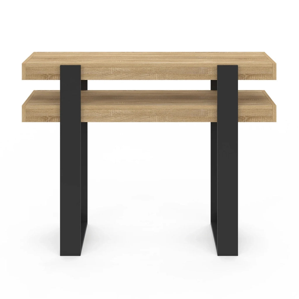 IDMarket - Consolle doppia PHOENIX in legno e nero