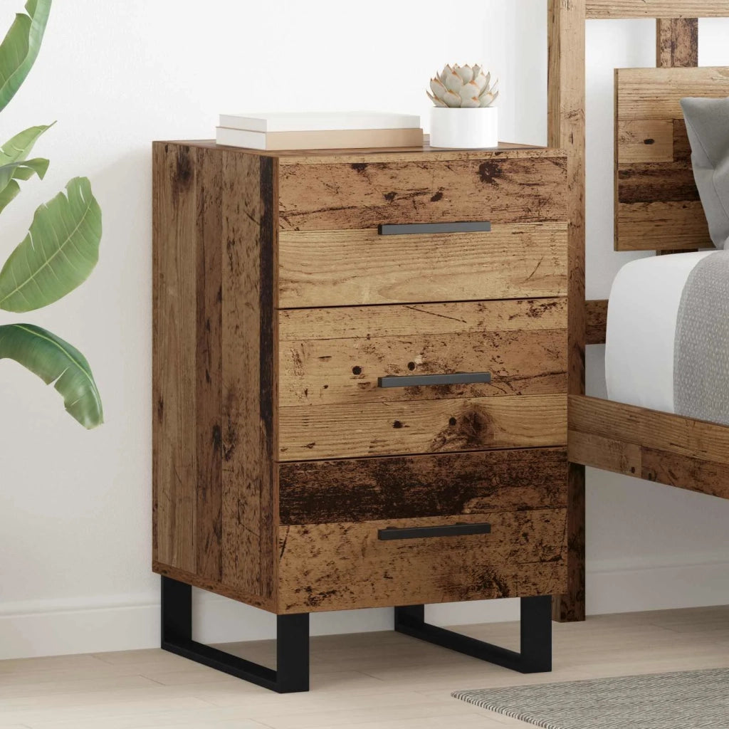 Armadio da Notte con cassetto Legno vecchio 40 x 40 x 66 cm 882143