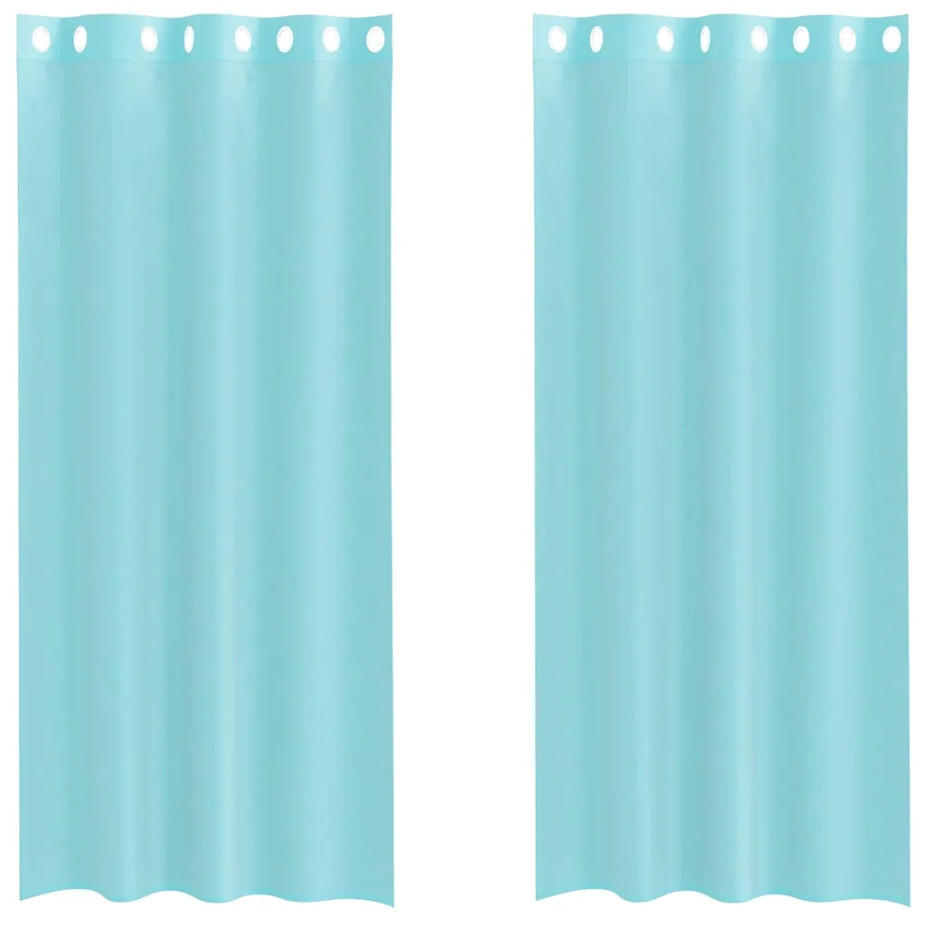 Tende in Voile con Occhielli 2 pz Turchese 4102146