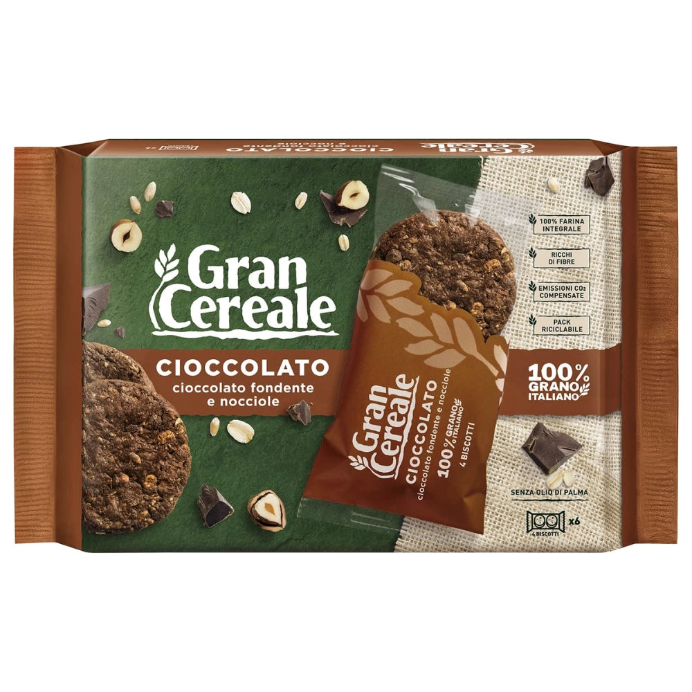 Barilla gran cereale biscotto con cioccolato e nocciole 4 pezzi da 216 grammi