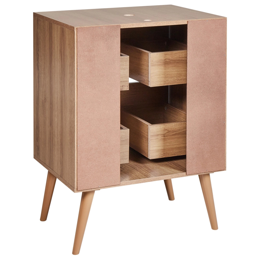 Mobiletto lavabo marrone chiaro MDP 60 x 80 cm Bagno con cassetti