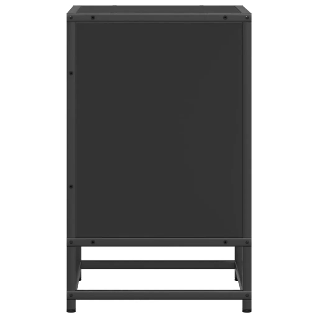 Comodino Nero 40x31x50 cm Legno Multistrato e Metallo 848699