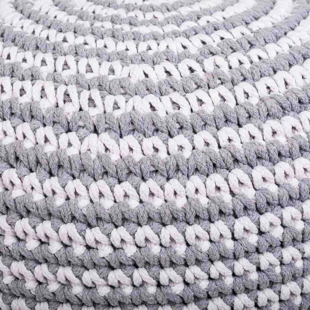 Puff de algodón trenzado gris 45x45x30