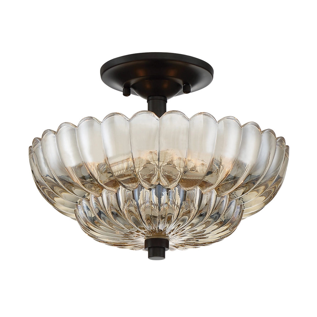 Plafoniera Quoizel Whitecap Ø30 vetro 3xE14 trasparente