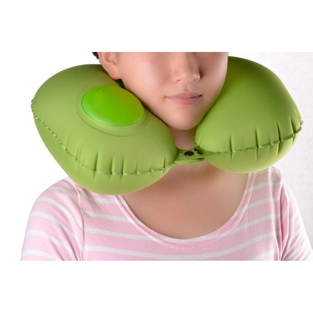 Trade Shop - Cuscino Viaggio Collo Collare Poggiatesta Cervicale Con Pompa Gonfiaggio -