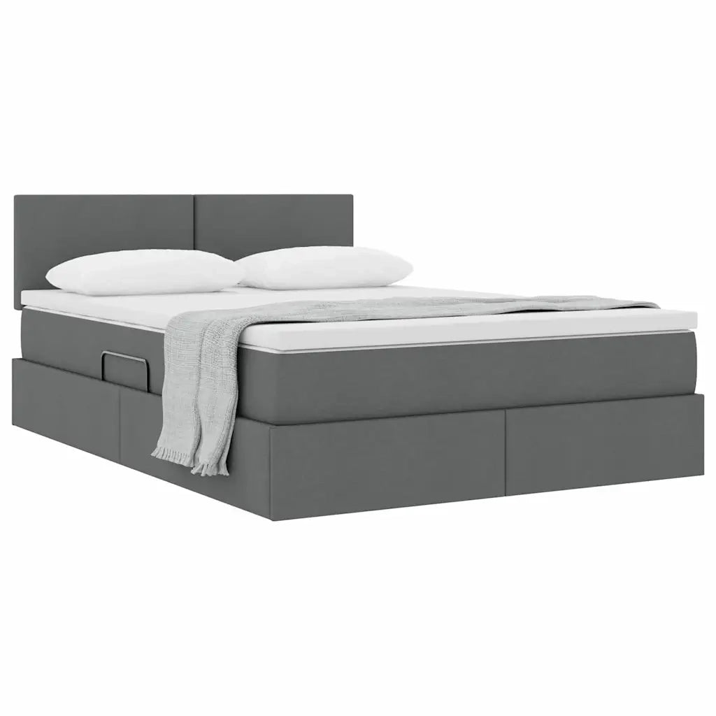 Letto con contenitore e materasso Grigio scuro 140 x 200 cm 3370450