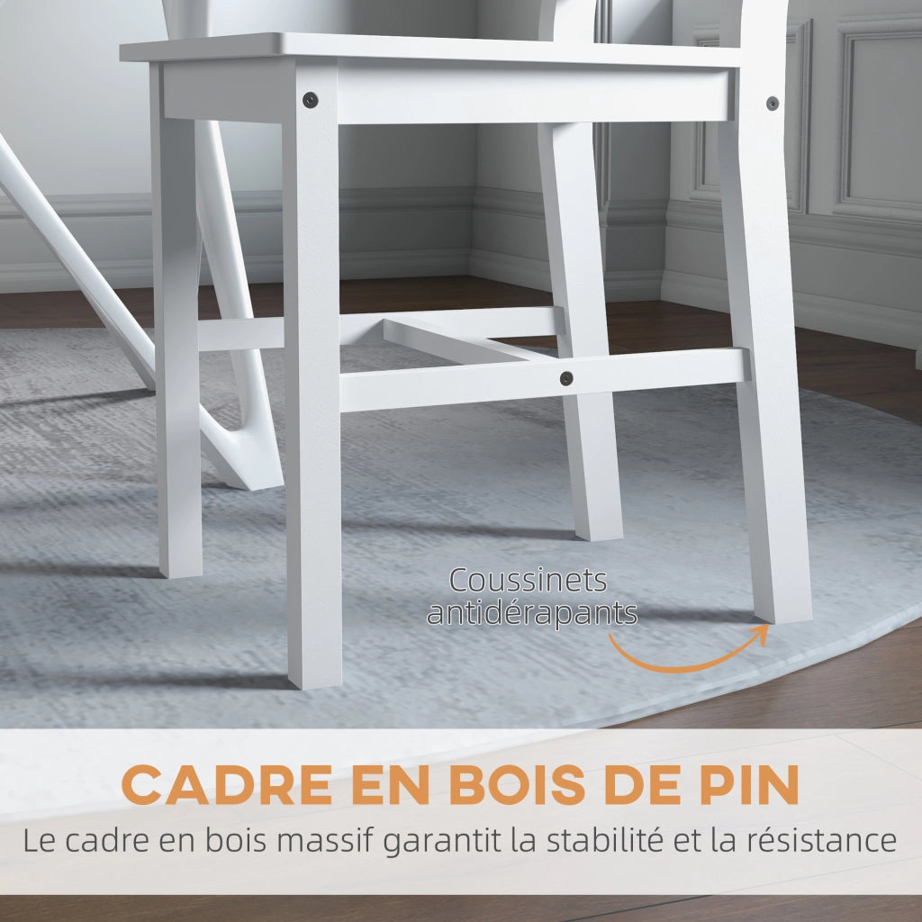 Sedia da Pranzo in Legno Massello ¨C Minimal ¨C Bianco