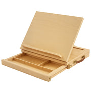 Tavolino da caff¨¨ con cassetto e ripiani ¨C zephmum ¨C legno massello naturale 60x40x60