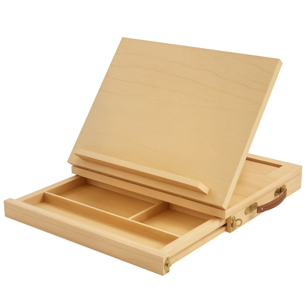 Tavolino da caff¨¨ con cassetto e ripiani ¨C zephmum ¨C legno massello naturale 60x40x60
