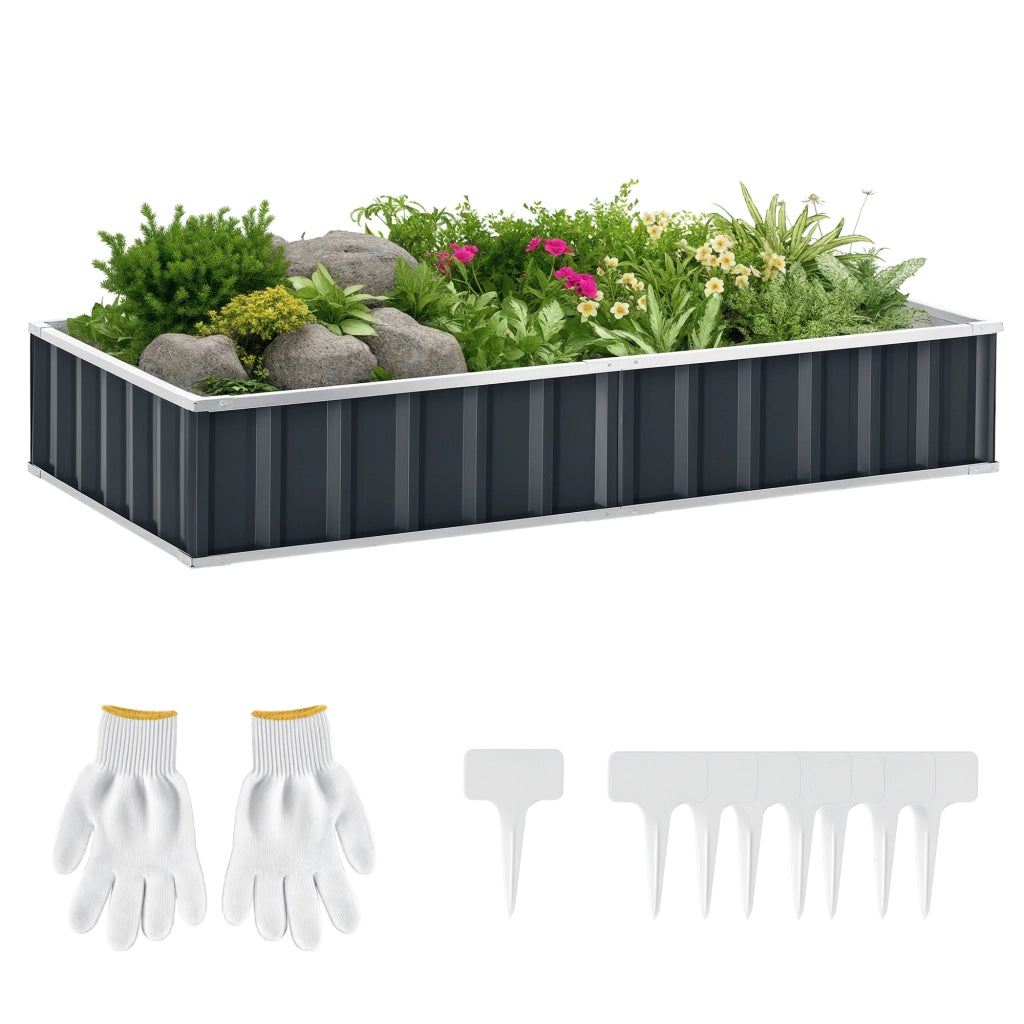 Cassone da Giardino ¨C Minimal ¨C 174x90x30 cm Grigio Acciaio
