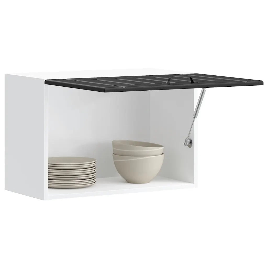 Pensile da Cucina-Mobile Cucina da Parete Lucca Nero in Legno Multistrato 100335