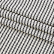 Tessuto a Quadri 152 cm, Pizzo a Strisce, Nero e Bianco per Divani e Tovaglie