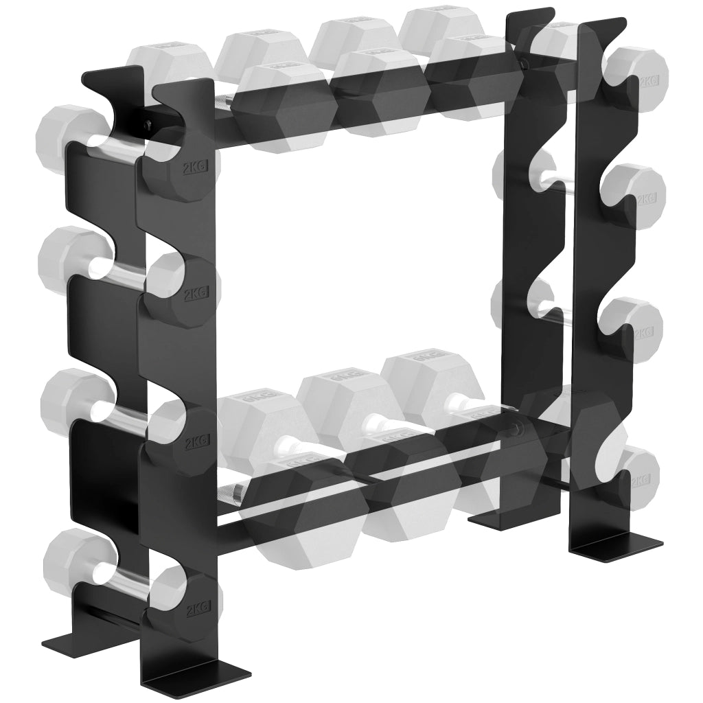 Rastrelliera Porta Manubri 4 Ripiani ¨C Xylo ¨C Acciaio 70x21x55 cm Portata 200 kg