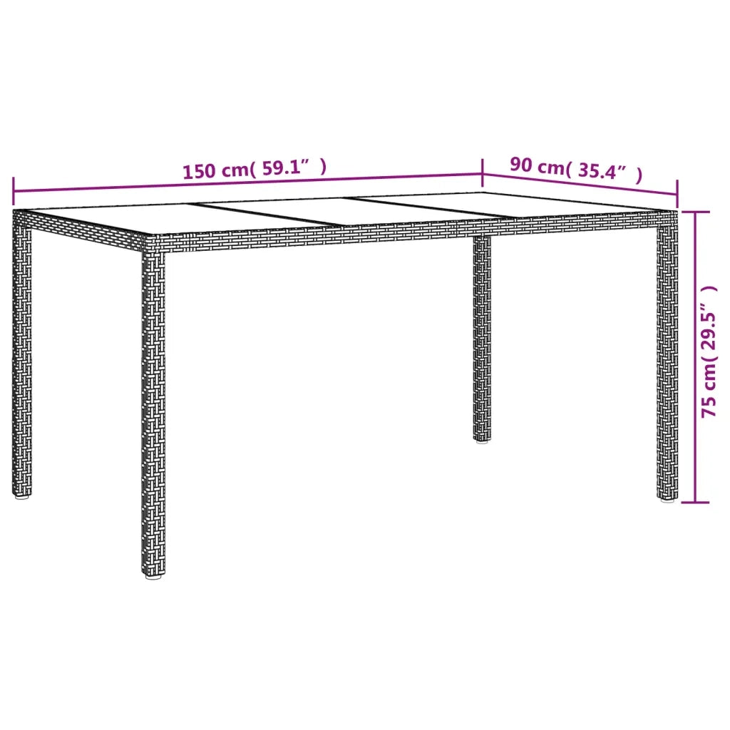 Set da Pranzo da Giardino 5 pz con Cuscini in Polyrattan Grigio 3187382