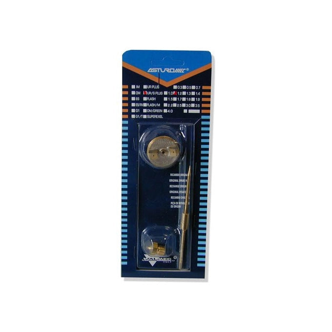 Walmec 0682592 Asturo 40320 Ugello Ricambio Aerografo UR-S Plus 1.2 mm ago ugello e cappello ottone