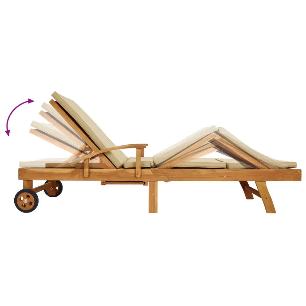 Lettino da sole 100% Poliestere Teak Solido 42032673