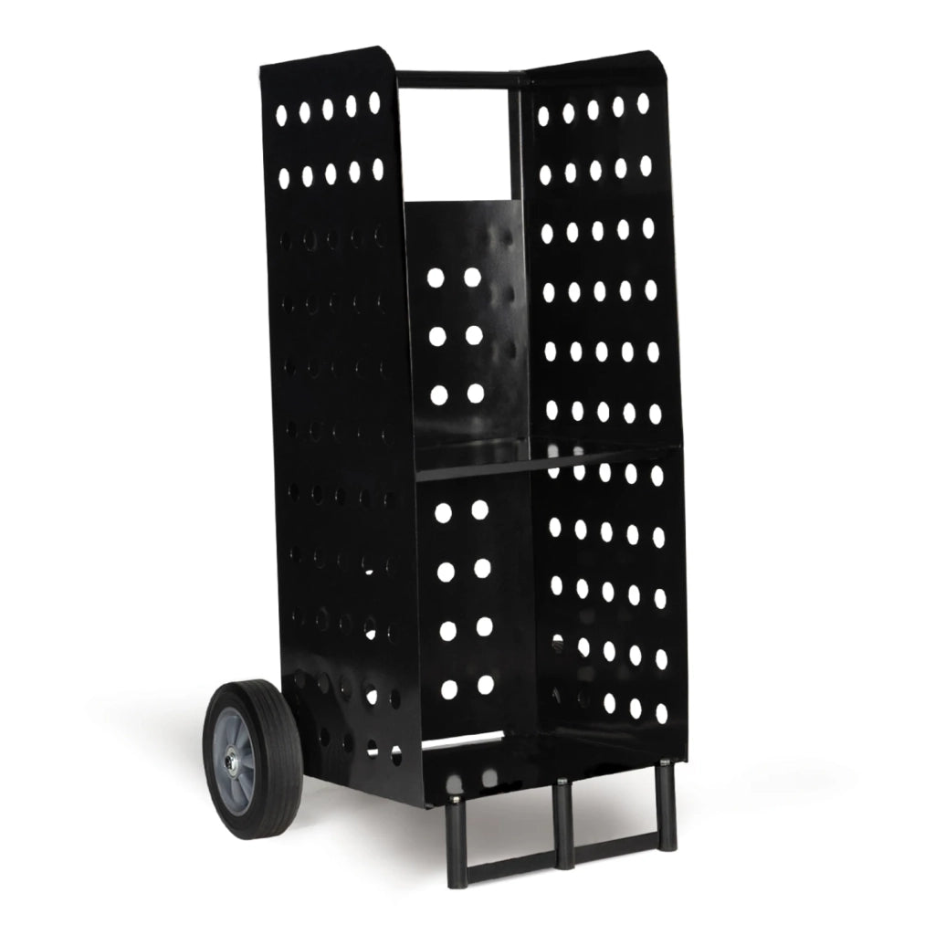 IDMarket - Carrello porta legna da ardere in acciaio nero 40x40x100 cm per il camino
